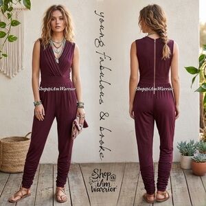Young Fabulous & Broke merlot sleeveless jumpsuit * shop@iamwarrior